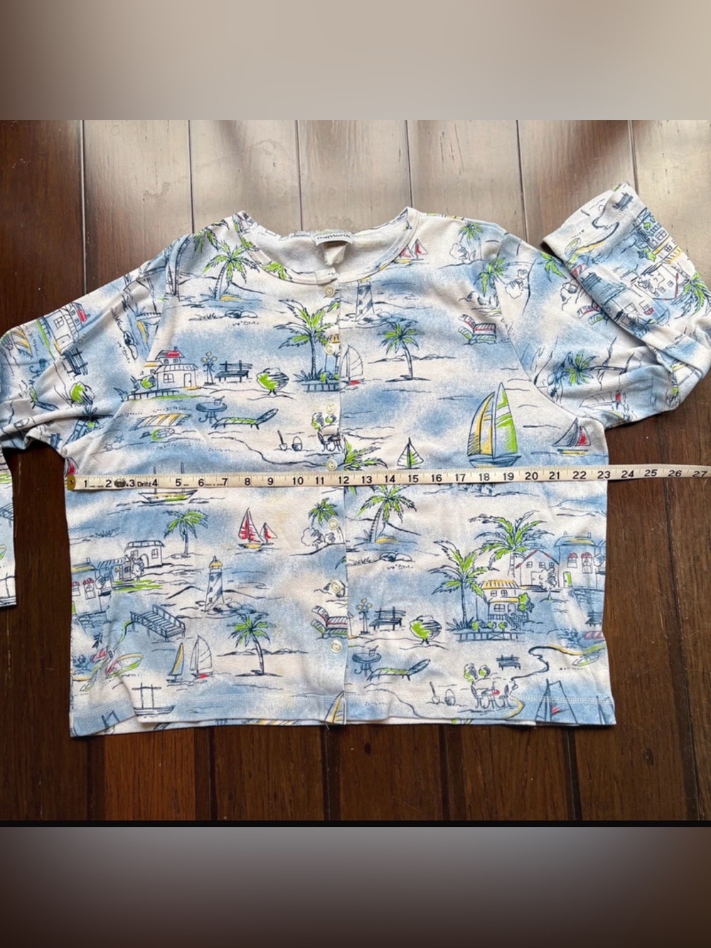 Vintage BonWorth cardigan large cotton coastal grandmacore classic tourist